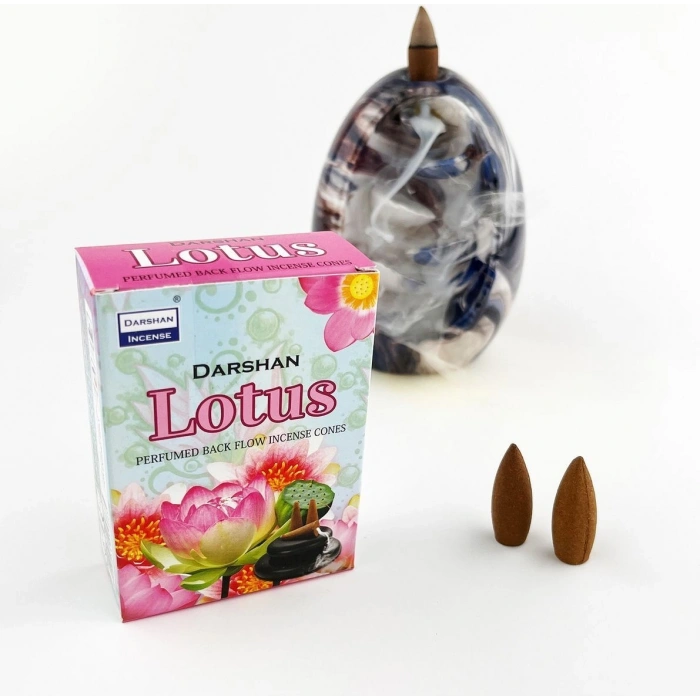 Darshan Incense Lotus Geri Akış (Back Flow) Tütsü 10 Adet