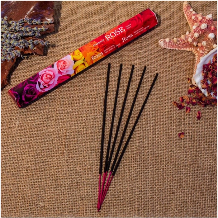 Darshan International Rose(Gül) Hexa 20li Çubuk Tütsü (1 Saate Kadar Yanma Süresi)