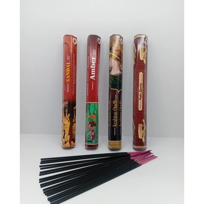 Tedisanat Çubuk Tütsü 80 Adet (4 Paket) Odunsu Kokular Sandal-Amber-Ud-Palosanto