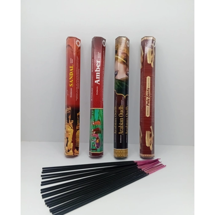 Tedisanat Çubuk Tütsü 80 Adet (4 Paket) Odunsu Kokular Sandal-Amber-Ud-Palosanto