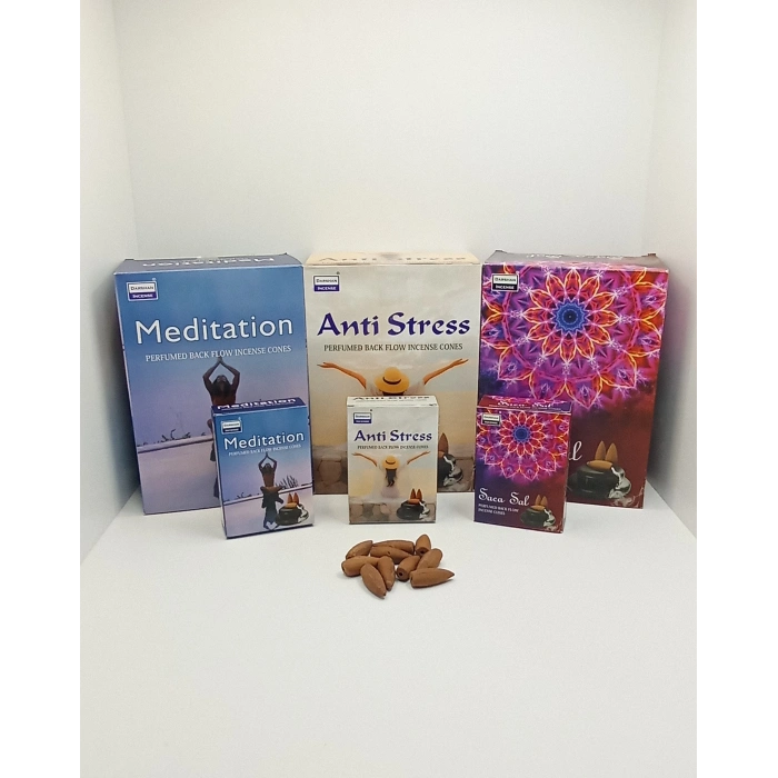 Darshan Geri Akış (Backflow) Konik Tütsü 30 Adet | Meditasyon, Anti-Stres & Saca Sal Rahatlatıcı Koku