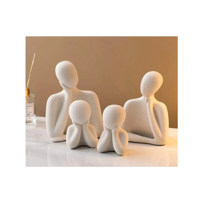 Tedisanat İki Çocuklu Aile Biblo | Dekoratif Heykel & Anlamlı Hediyelik Ürün