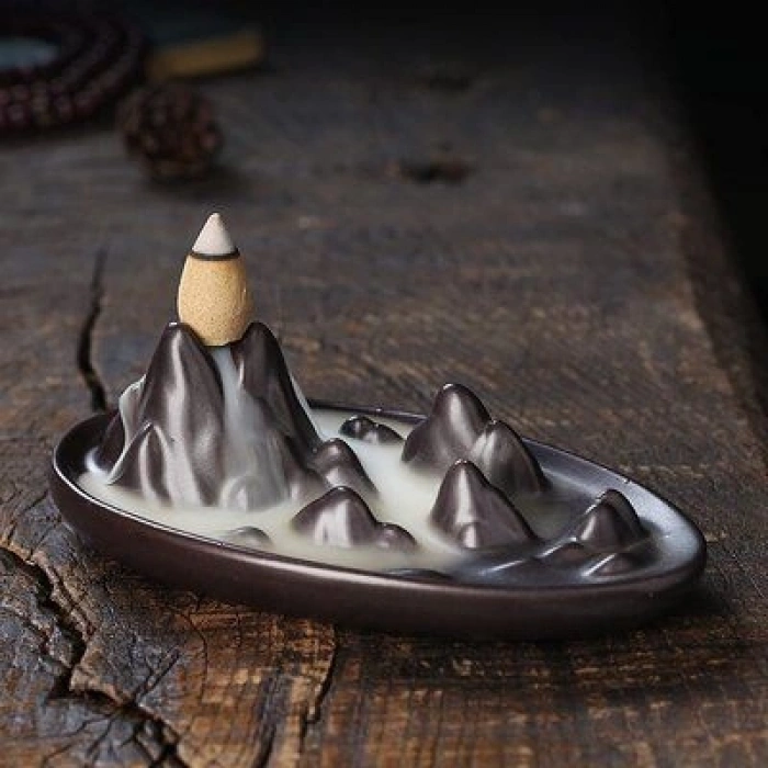 Tedisanat Oval Himalaya Şelale Tütsülük | Rahatlatıcı Duman Akışı & Meditasyon Dekoru