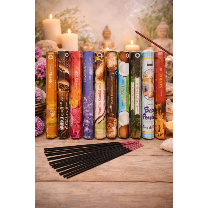 Tedisanat Darshan Çubuk Tütsü 200 Adet (10 Paket) | Çubuk Tütsülük Hediyeli Ekonomik Set
