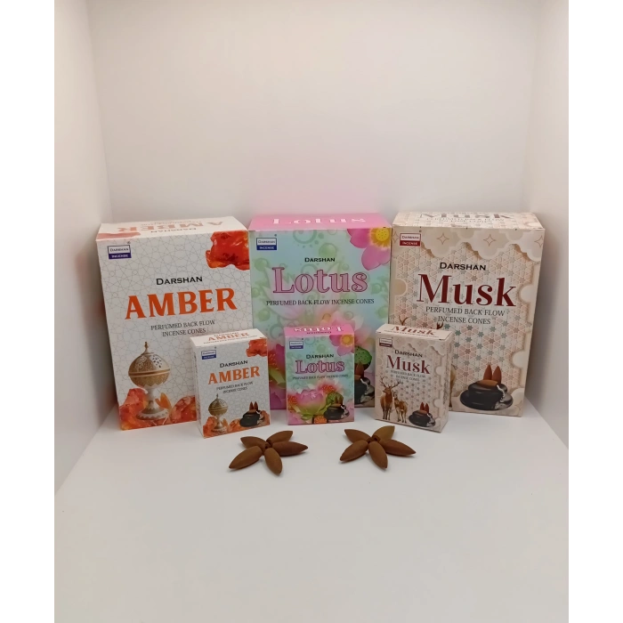 Tedisanat Darshan Geri Akış Tütsü Seti (AMBER-LOTUS-MİSK) 30 ADET