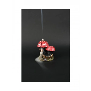 Mantar Ev Geri Akış Şelale Tütsülük Buhurdanlık Saksılık Kalemlik METALİK (10 ADET TÜTSÜ HEDİYELİ)