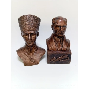 Mustafa Kemal Atatürk Büst Heykel 2li