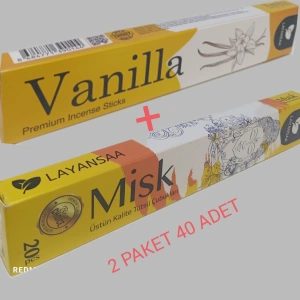 LAYANSAA 2 Lİ ÇUBUK TÜTSÜ MUSK -VANİLYA (2X20=40 ADET)