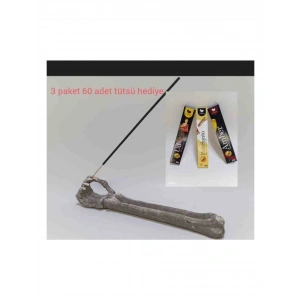 İskelet El Çubuk Tütsülük + 60 adet Çubuk tütsü HEDİYELİ (AMBER,UD,PALO SANTO)