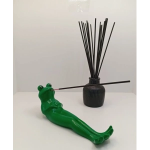 Tedi Sanat TediSanat Yeşil Kurbağa Çubuk Tütsülük (20 ADET TÜTSÜ HEDİYELİ)