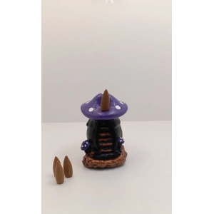 Tedi Sanat Mor Mantar Mini Geri Akış Konik Tütsülük Buhurdanlık