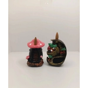 Tedi Sanat Mini Ay Mini Mantar Geri Akış Şelale Tütsülük Buhurdanlık 10 Adet Tütsü Hediyeli