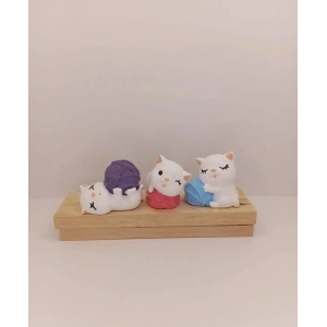 Tedi Sanat Kedi Biblo Dekoratif 3 Lü
