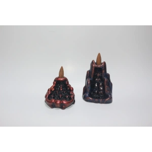 Tedi Sanat Mini Dağ ve Mini Dalgalı Şelale Geri Akış Tütsülük Buhurdanlık 2li