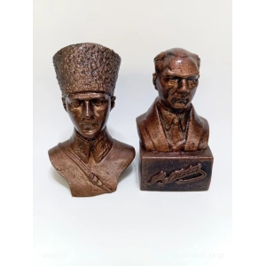 Tedi Sanat Mustafa Kemal Atatürk Büst Heykel 2li