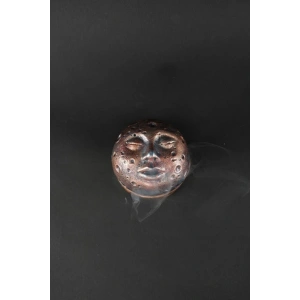 Tedisanat Bakır Ay Yüzü Konik Tütsülük | Duman Efektli Dekoratif + 10 adet tütsü hediyeli