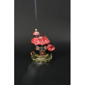 Tedi Sanat Mantar Ev (10 adet TÜTSÜ HEDİYELİ)Geri Akış Şelale Tütsülük Buhurdanlık Metalik