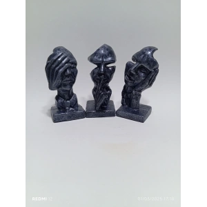 Tedi Sanat Dekoratif 3 Lü Yüz Biblo Soyut Heykel Dekoratif Obje