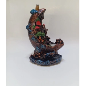 Tedi Sanat Yamaç Ay Geri Akış Şelale Tütsülük (10 Adet Tütsü Hediyeli)Buhurdanlık Oda Kokusu