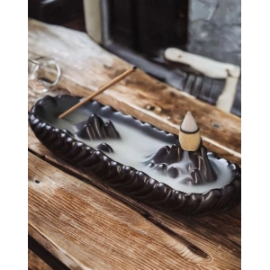 Tedisanat Himalaya Dağ Geri Akış (Backflow) Tütsülük | Şelale Duman Efekti (Çubuk ve Konik Tütsü Uyumlu)