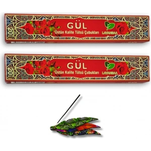 Layansaa Çubuk Tütsü Gül 40 Adet 2 Paket + Tütsülük 1 Adet