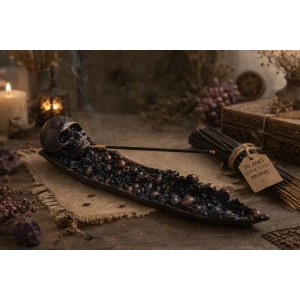 Tedisanat Dekoratif Kuru Kafa Tütsülük + 20 Adet Çubuk Tütsü Hediyeli | Gotik Ev Dekoru & Hediye