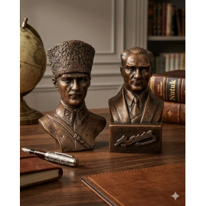 Tedi Sanat Mustafa Kemal Atatürk Büst Heykel 2li