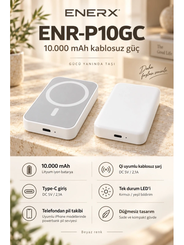 eNeRX ENR-P10GC 10.000 mAh 2.1A MagSafe Powerbank