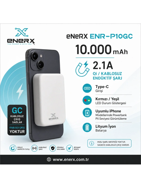eNeRX ENR-P10GC 10.000 mAh 2.1A MagSafe Powerbank