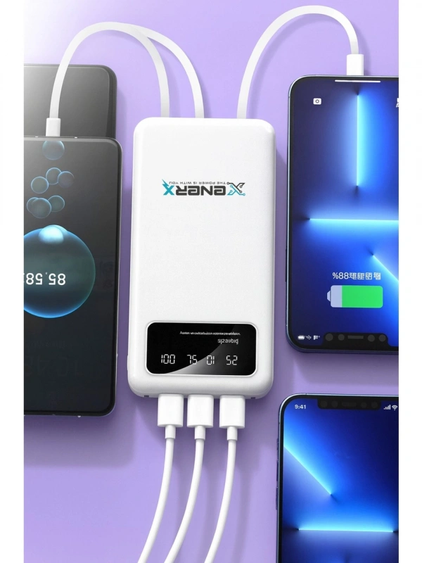 eNeRX ENR-P20DC 20.000 mAh 2.1A Dahili Kablolu Powerbank – Beyaz