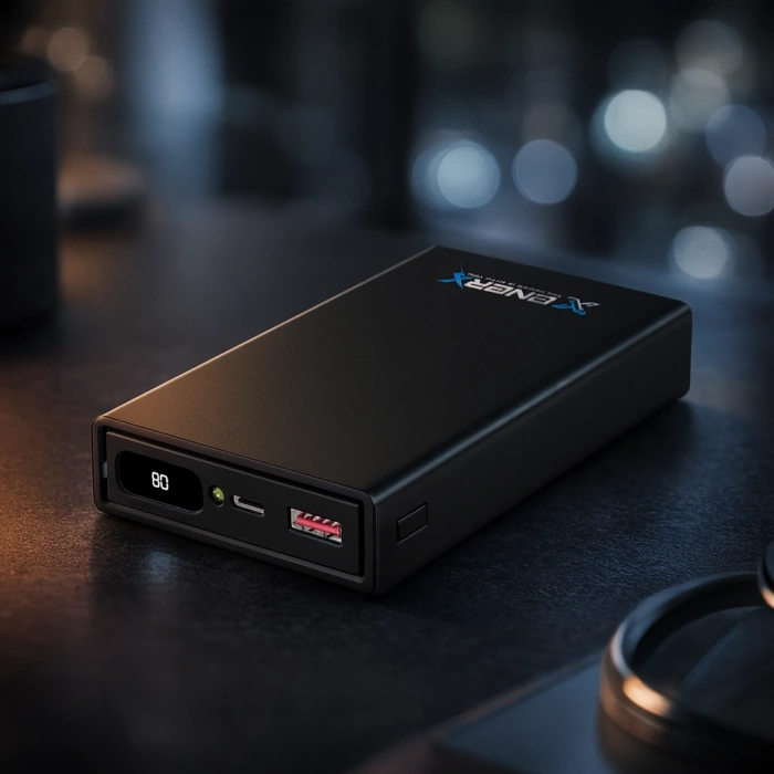 Enerx ENR-20188DC 20.000 mAh 2.1A Dijital Göstergeli Powerbank Siyah