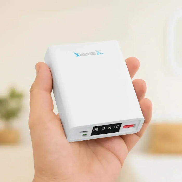 Enerx ENR-P1025DC 10.000 mAh 2.1A Led Göstergeli Powerbank Beyaz