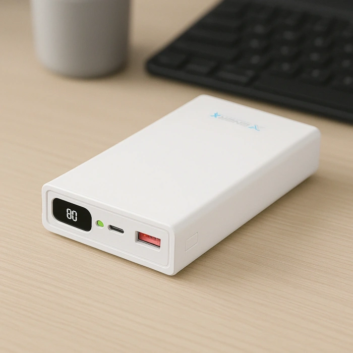 Enerx ENR-P20188DC 20.000 mAh 2.1A Dijital Göstergeli Powerbank Beyaz