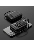 eNeRX ENR-P10DC 10.000 mAh 2.1A Dahili Kablolu Powerbank – Siyah