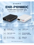 eNeRX ENR-P10188DC 10.000 mAh 2.1A Dijital Göstergeli Powerbank – Beyaz