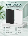 eNeRX ENR-P2025DC 20.000 mAh 2.1A LED Göstergeli Powerbank – Siyah