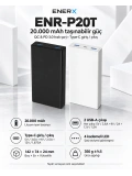 eNeRX ENR-P20T 20.000 mAh 22.5Watt Hızlı Şarj Powerbank – Beyaz