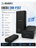 eNeRX ENR-P35T 35.000 mAh 22.5Watt Hızlı Şarj Powerbank – Siyah