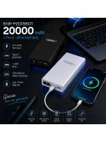 eNeRX ENR-P20188DT 20.000 mAh 22.5Watt Hızlı Şarj Dijital Göstergeli Powerbank – Siyah