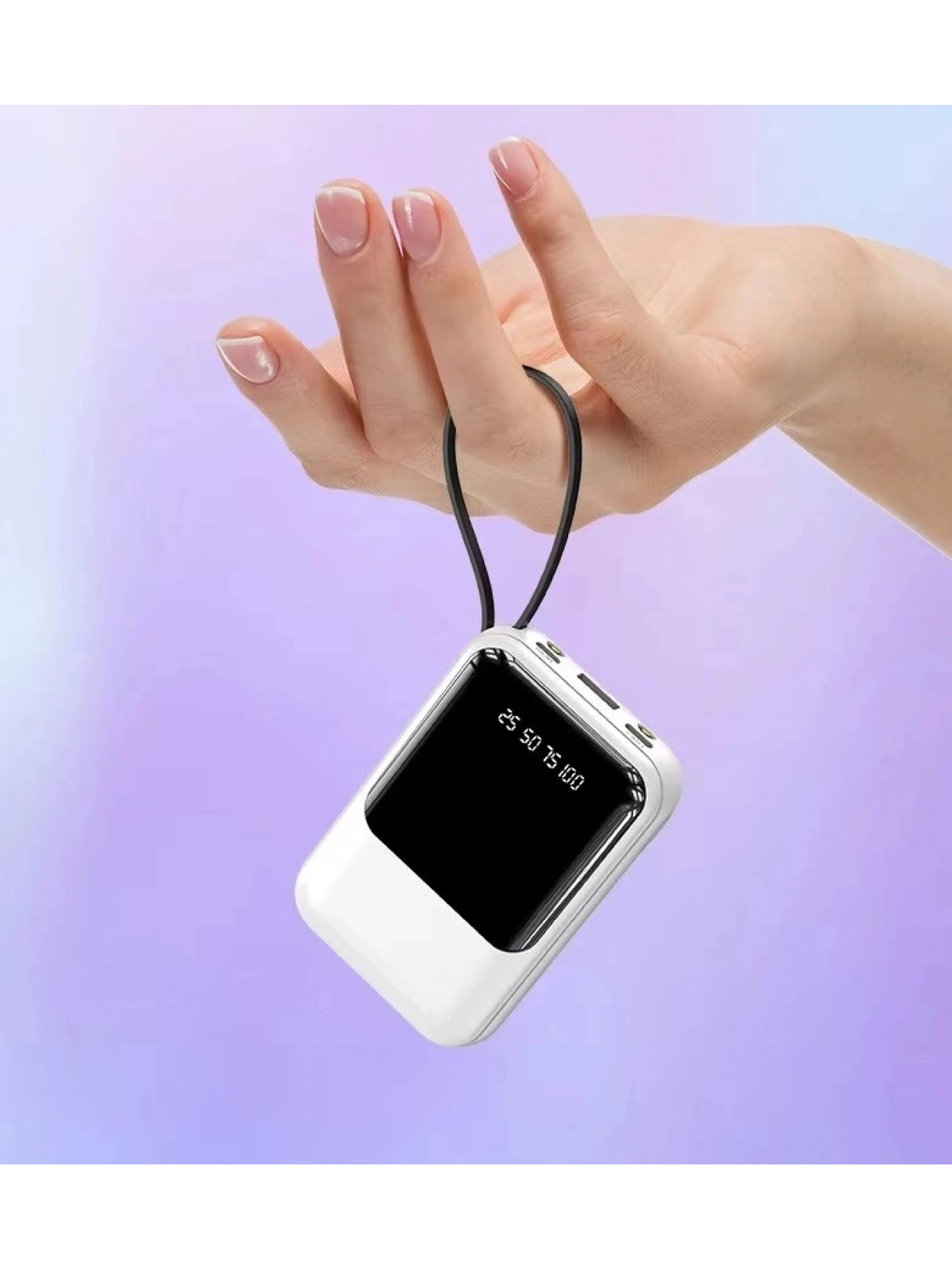 eNeRX ENR-P10DC 10.000 mAh 2.1A Dahili Kablolu Powerbank – Beyaz