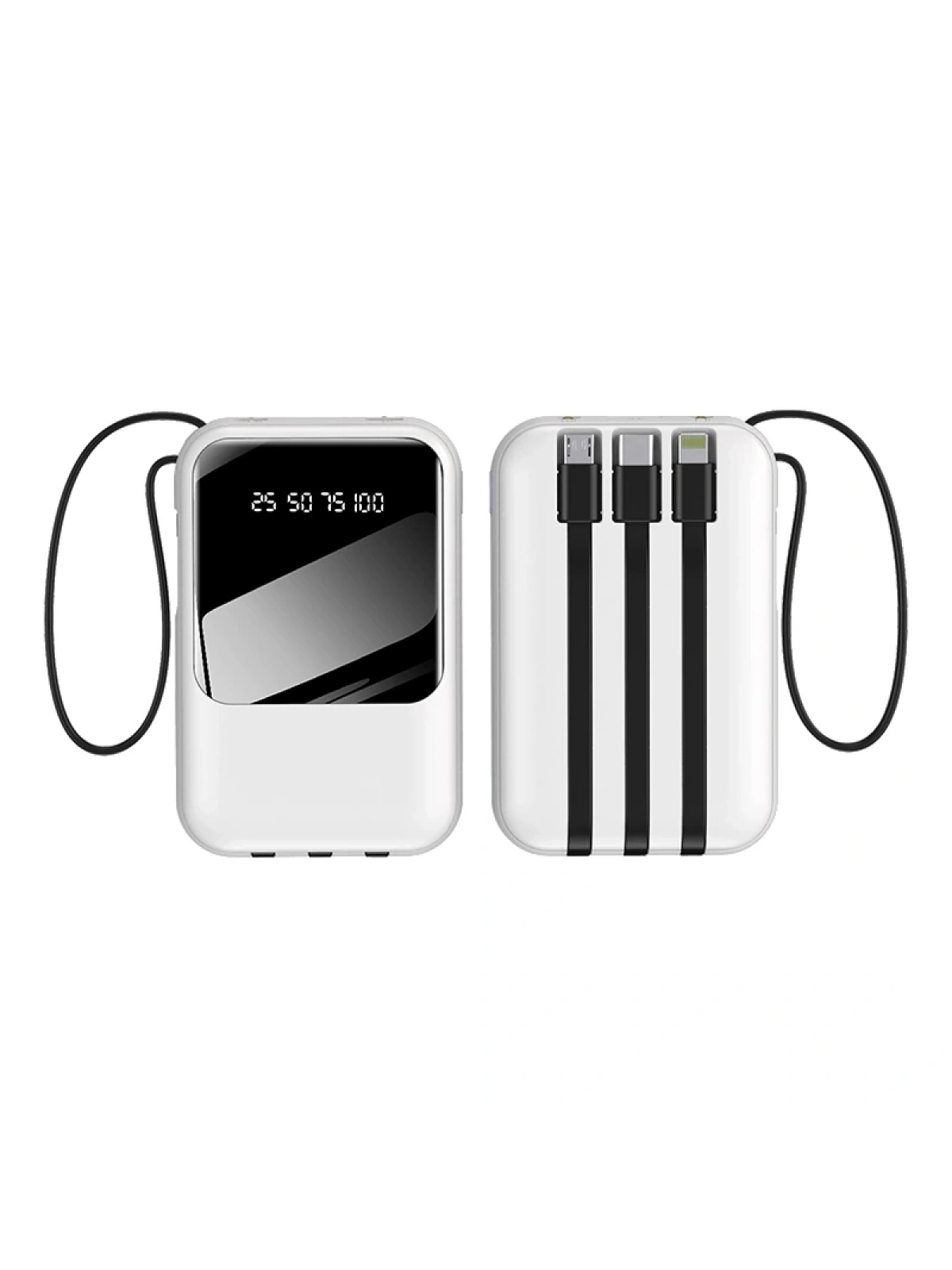 eNeRX ENR-P10DC 10.000 mAh 2.1A Dahili Kablolu Powerbank – Beyaz