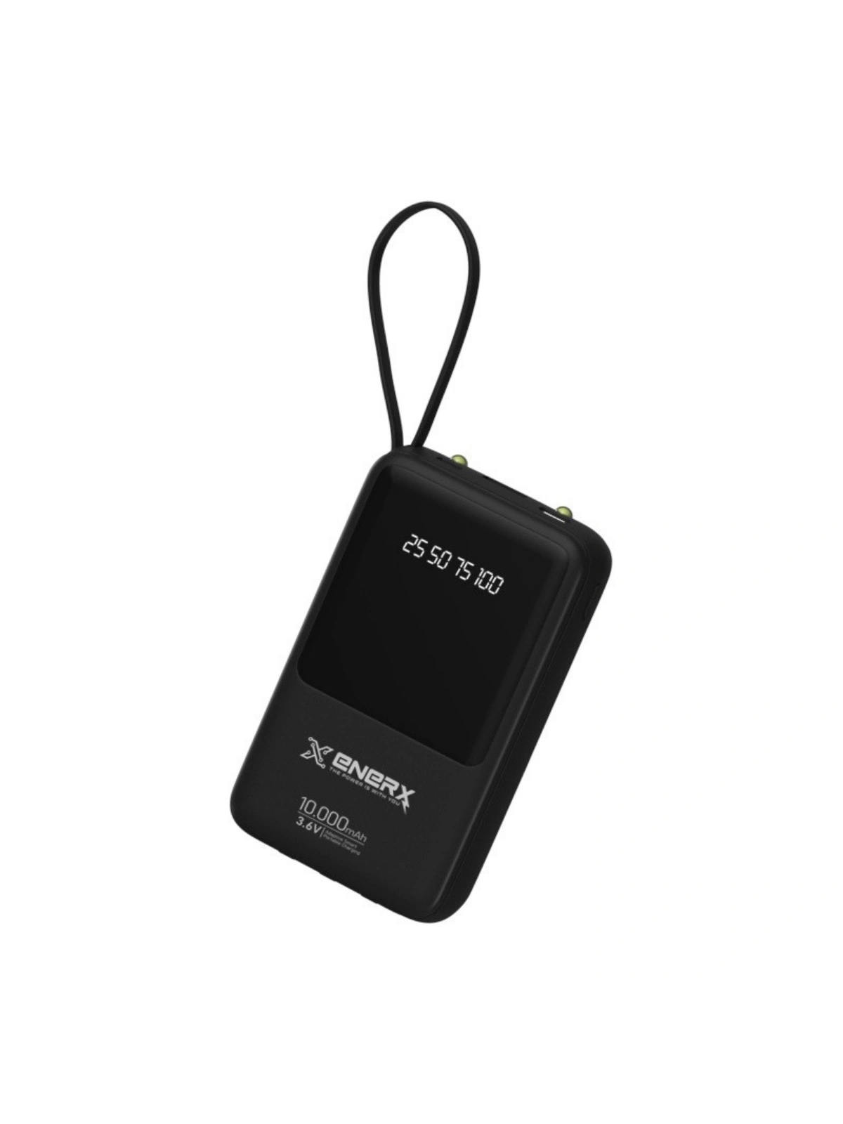 eNeRX ENR-P10DC 10.000 mAh 2.1A Dahili Kablolu Powerbank – Siyah