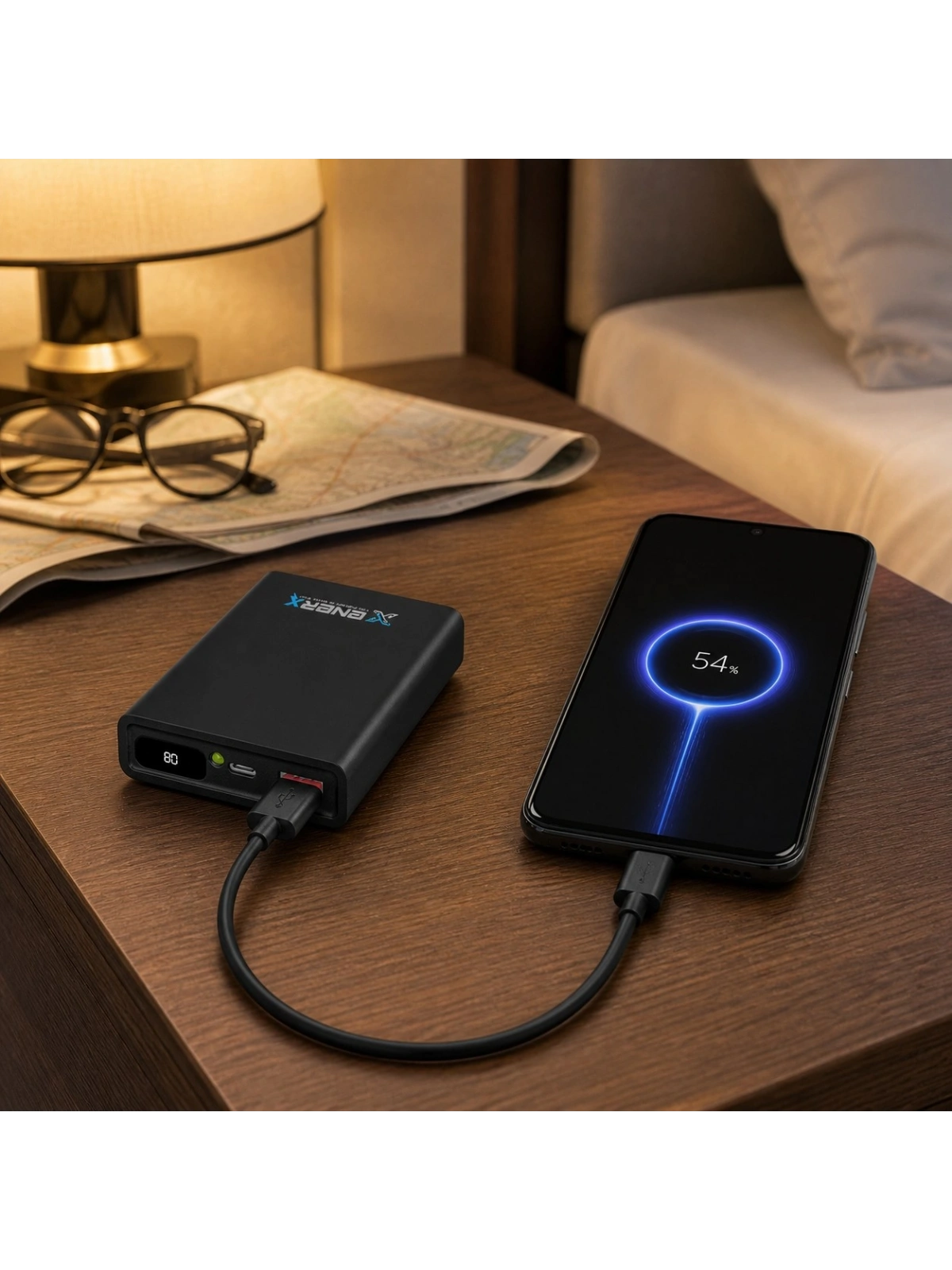 eNeRX ENR-P10188DC 10.000 mAh 2.1A Dijital Göstergeli Powerbank – Beyaz