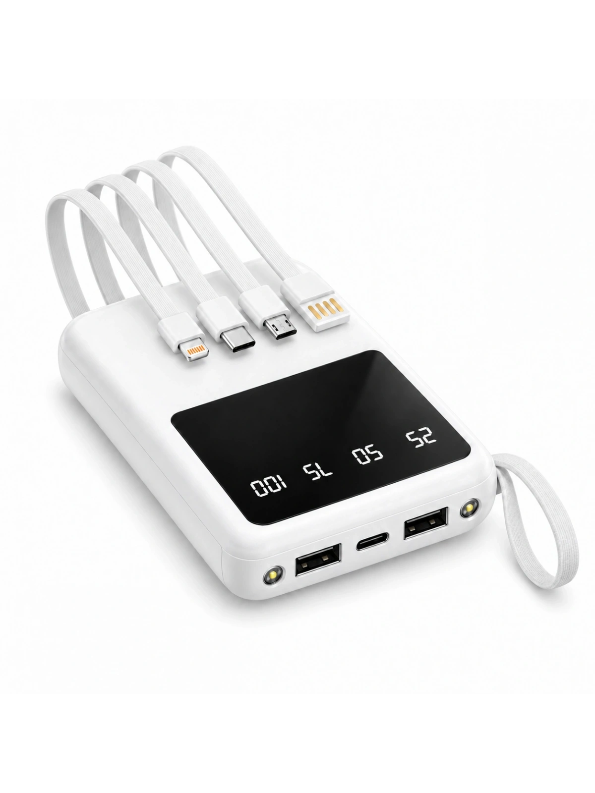 eNeRX ENR-P10DC 10.000 mAh 2.1A Dahili Kablolu Powerbank – Beyaz