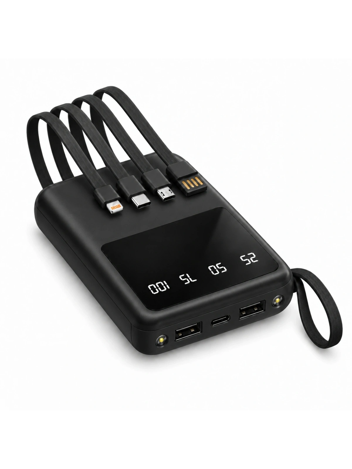 eNeRX ENR-P10DC 10.000 mAh 2.1A Dahili Kablolu Powerbank – Siyah