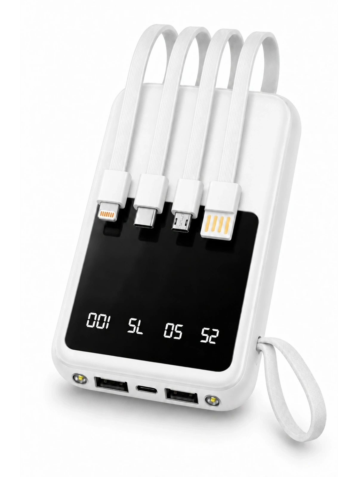 eNeRX ENR-P10DC 10.000 mAh 2.1A Dahili Kablolu Powerbank – Beyaz