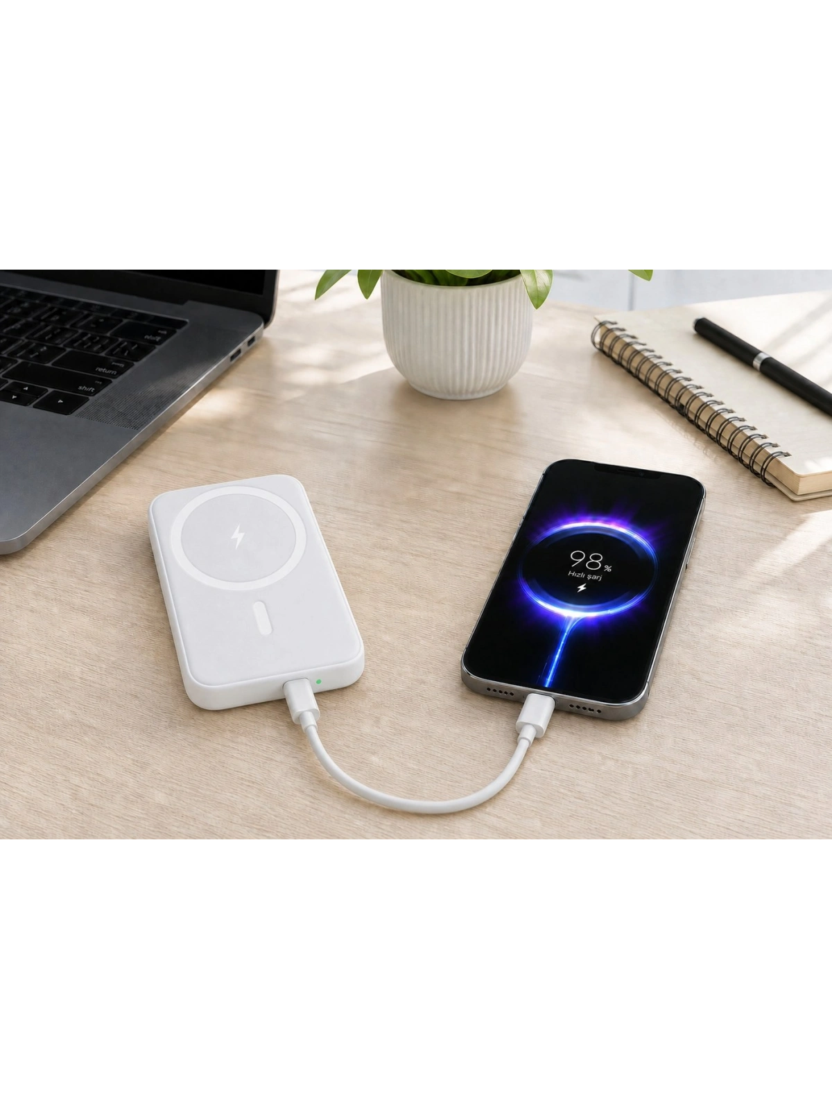 eNeRX ENR-P10GT 10.000 mAh 22.5Watt Hızlı Şarj MagSafe Powerbank