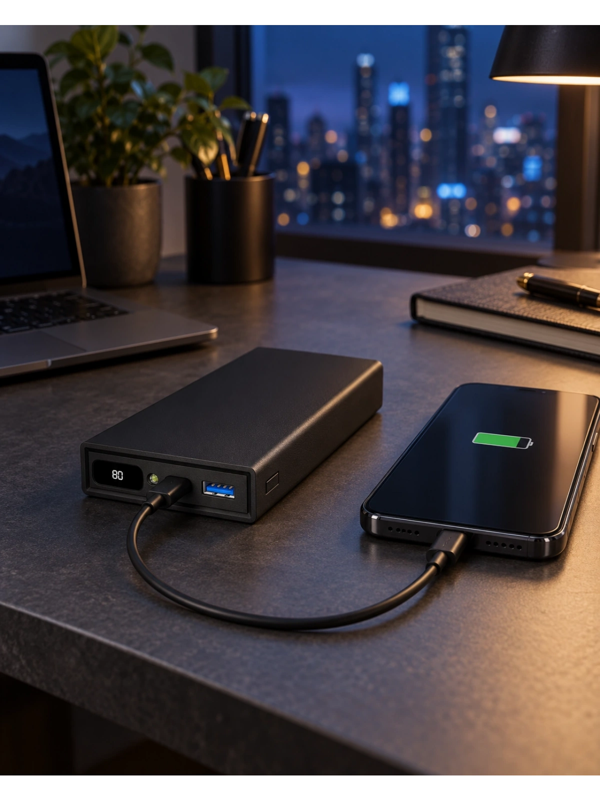 eNeRX ENR-P20188DT 20.000 mAh 22.5Watt Hızlı Şarj Dijital Göstergeli Powerbank – Siyah