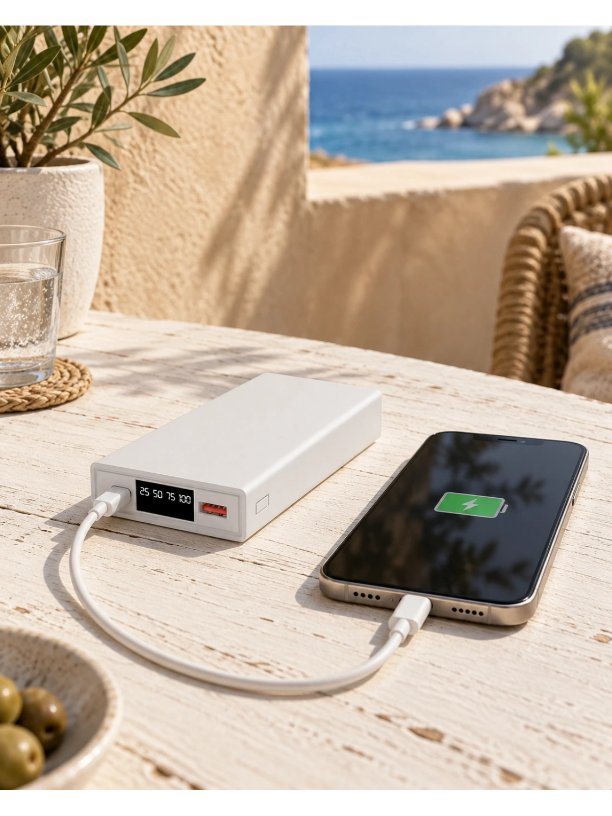 eNeRX ENR-P2025DC 20.000 mAh 2.1A LED Göstergeli Powerbank – Siyah