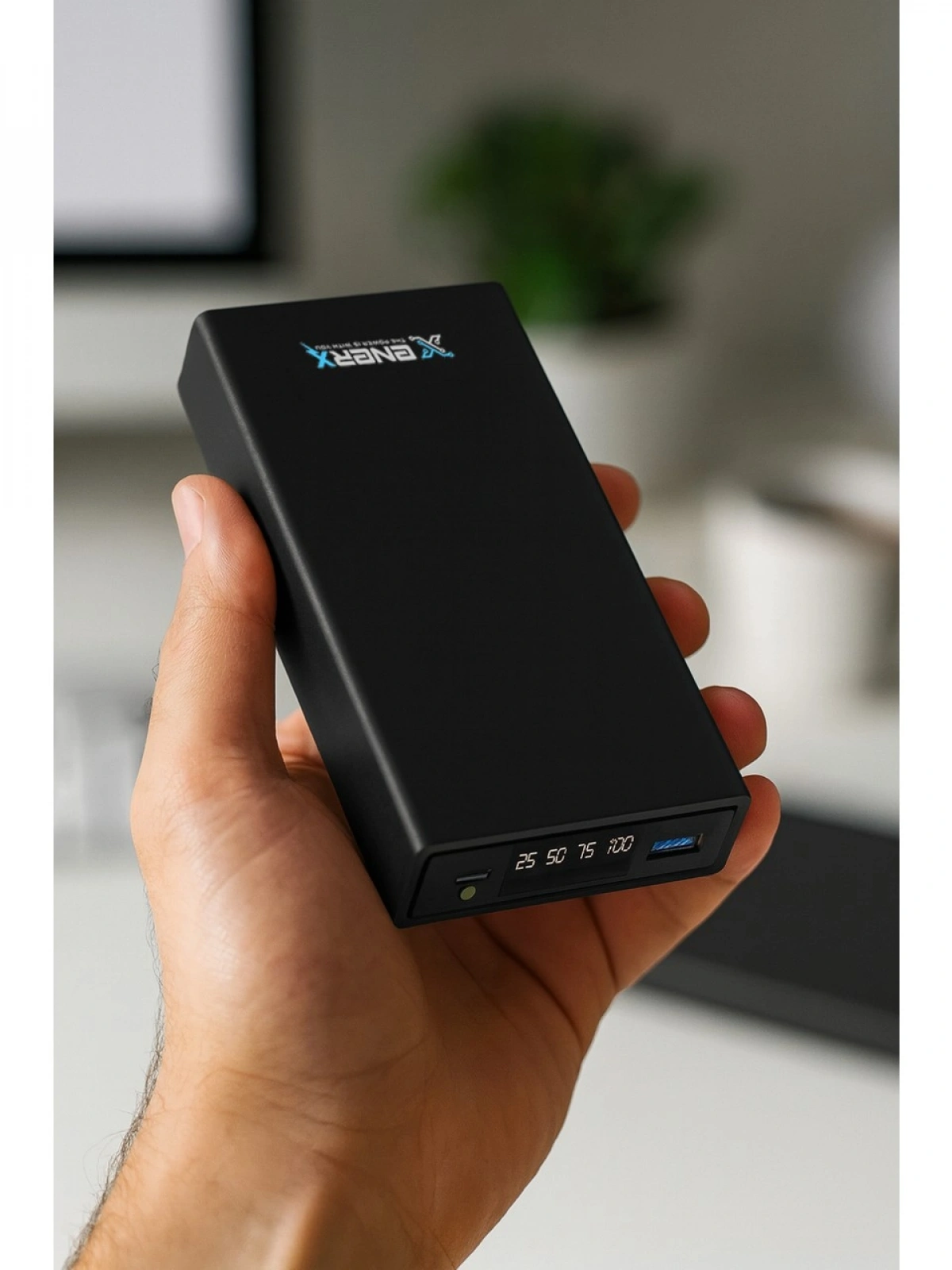 eNeRX ENR-P2025DC 20.000 mAh 2.1A LED Göstergeli Çift Çıkışlı Powerbank – Siyah